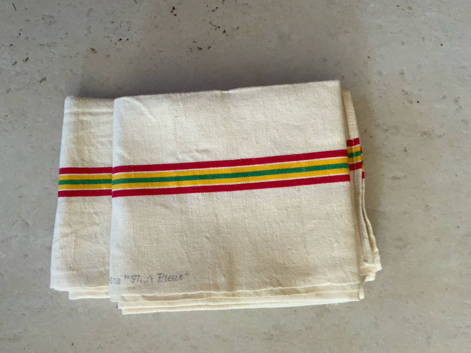 Duo of new mixed tea towels in linen and cotton, XL