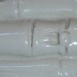 Porte-parapluie vintage italien en céramique blanche style bambou