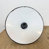 Industrial petrol enamel military pendant lamp with cast aluminium top, 1960s