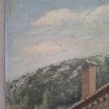 Painting on a plaque: Alsatian house