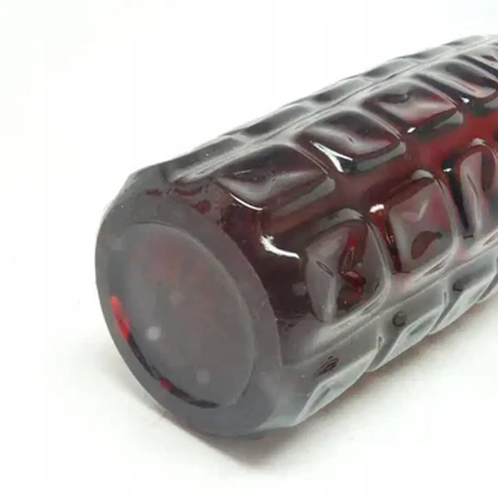 Mid-century modern vase, red soda glass, Ząbkowice, Poland, 1970s