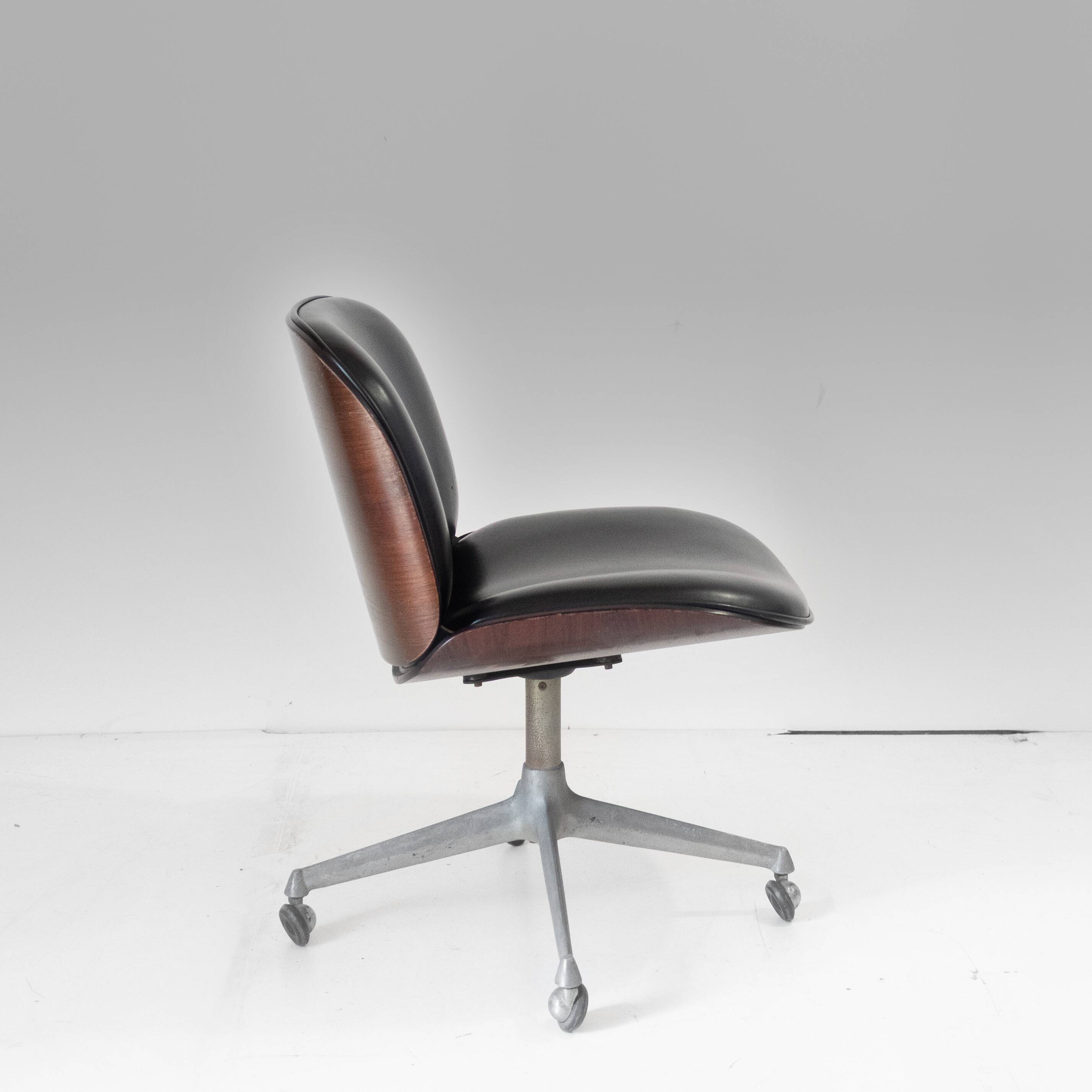 First Edition "Parioli"  Leather Office Chair by Ennio Fazioli for MIM Roma