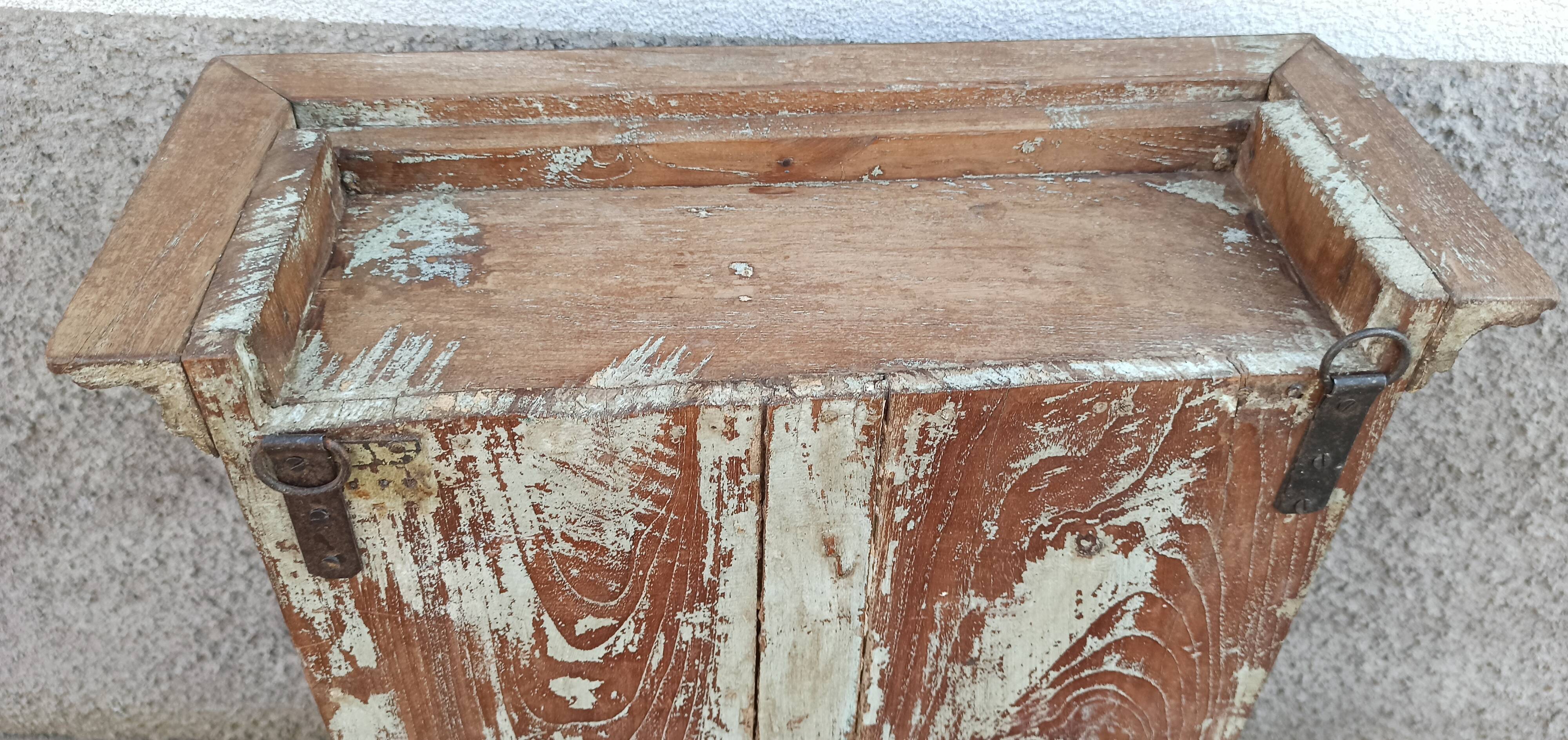 Old wardrobe with glass door