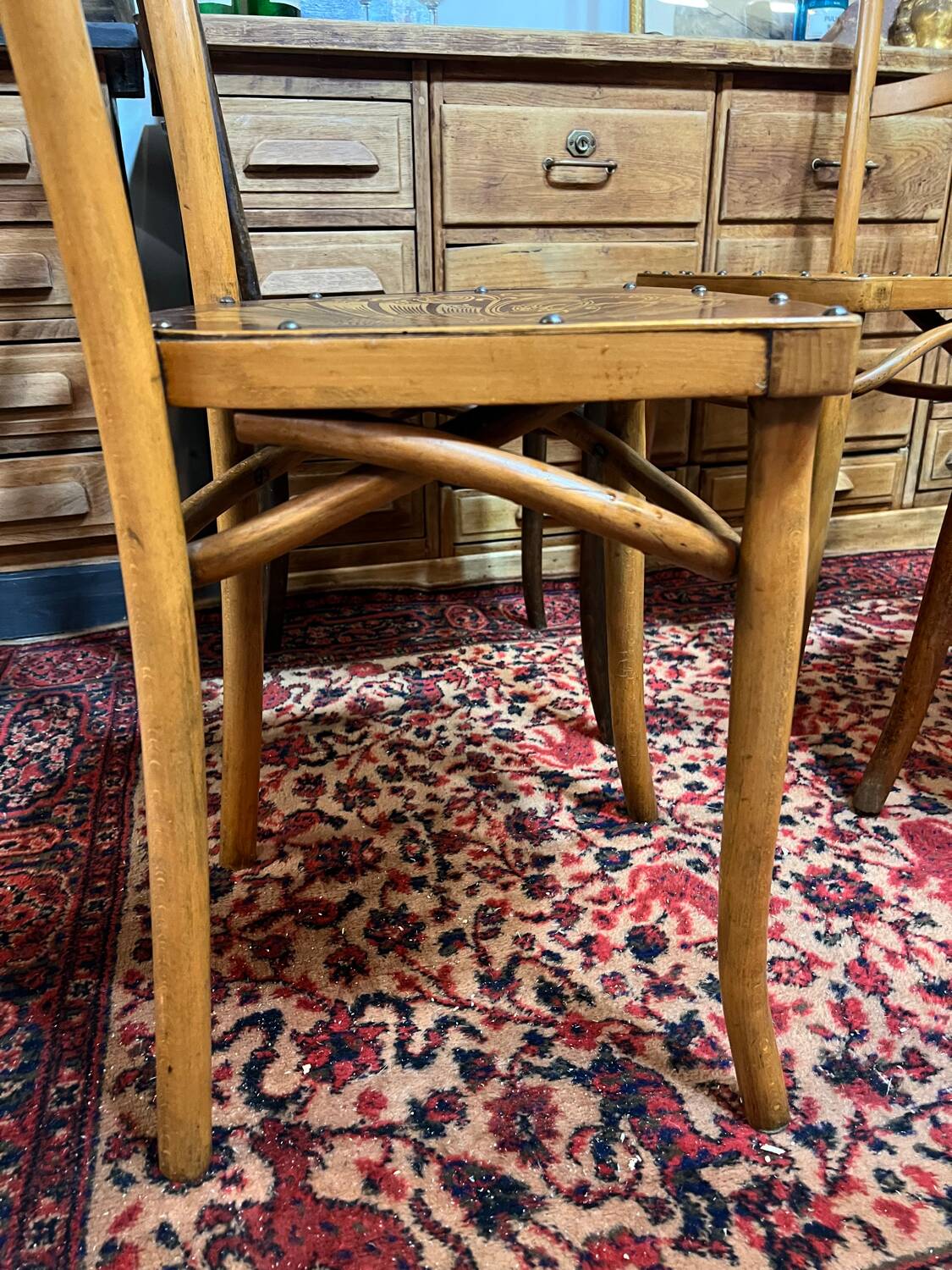 4 old bistro chairs