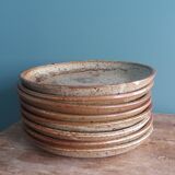 Dessert or cheese plates in Puisaye stoneware, Jean-Pierre Prud’homme