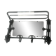 • Porte-manteau mural Art Déco en fer forgé plein et miroir biseauté
