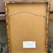 70s vintage tableau by Robert Kelly with a cork frame.