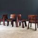 Constructivist Oak Dining Chairs, Belgium, 1960s, Set of 4