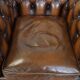 Classic Genuine Leather English Chesterfield Armchair in Good Condition