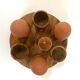 Set of 6 vintage olive wood egg cups