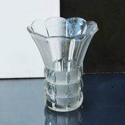 Art Deco Made in Czehoslovakia  Satin and Clear Glass - 22 cm tall