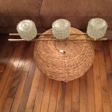 Chiselled glass wall sconce from the 70s