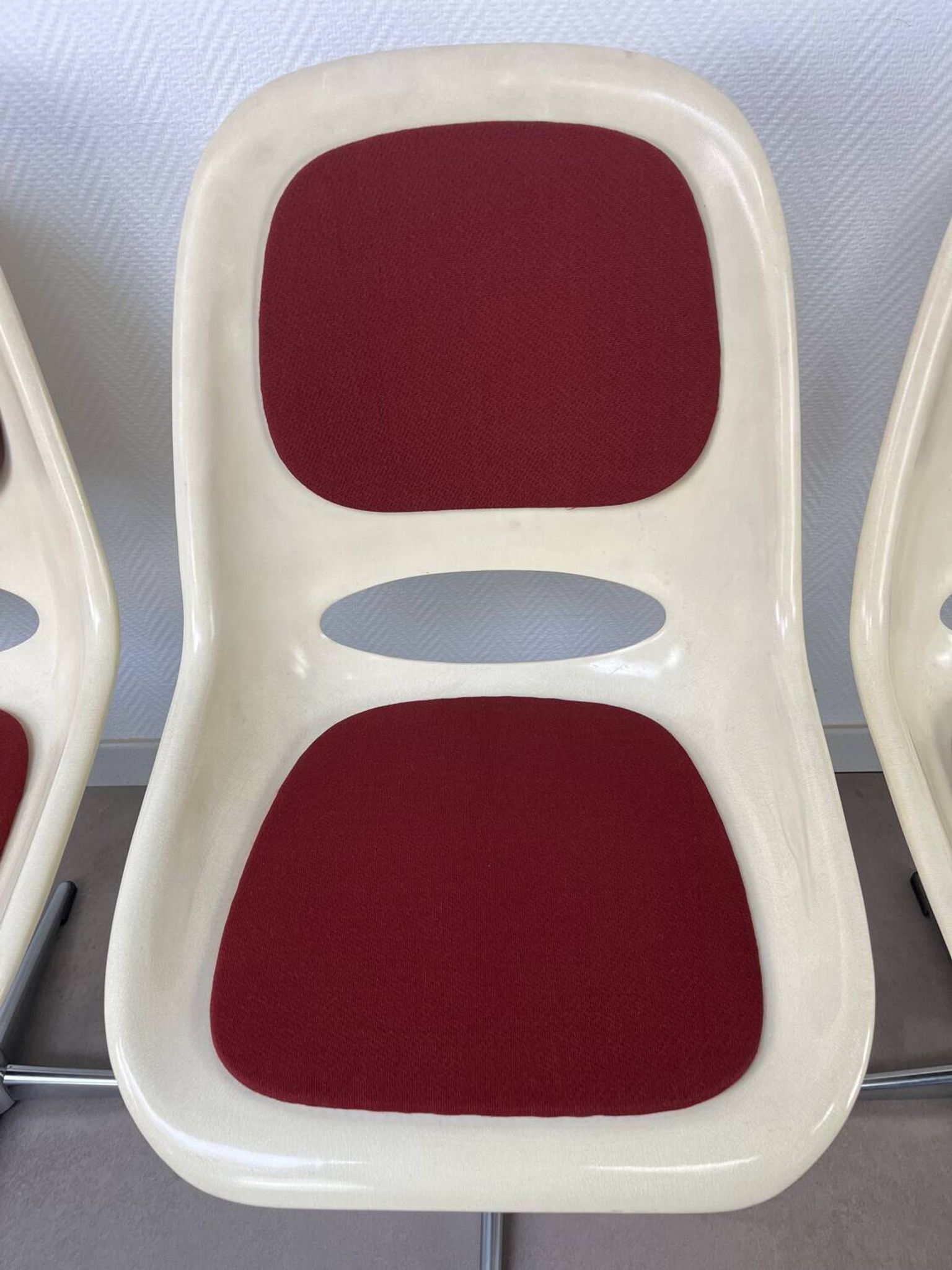 4 chaises Space Age, coque années 70 pour Lockhausen
