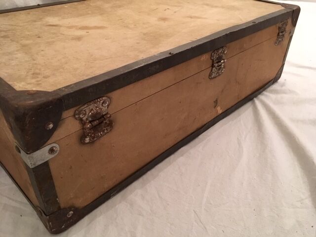 Old wood and cardboard suitcase