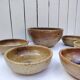 Pyrite stoneware service, salad bowl and bowls, vintage.