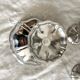 Vintage stainless steel cups on foot
