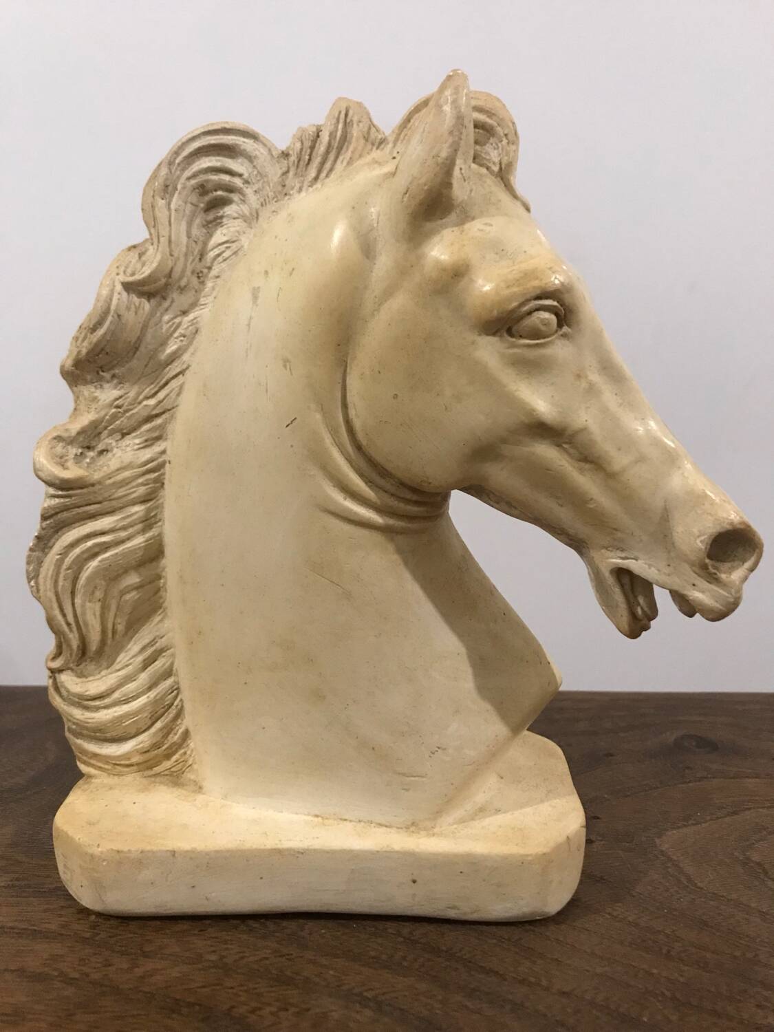 Sculpture buste cheval platre