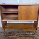 Vintage Roger Landault sideboard in light wood with 2 sliding doors