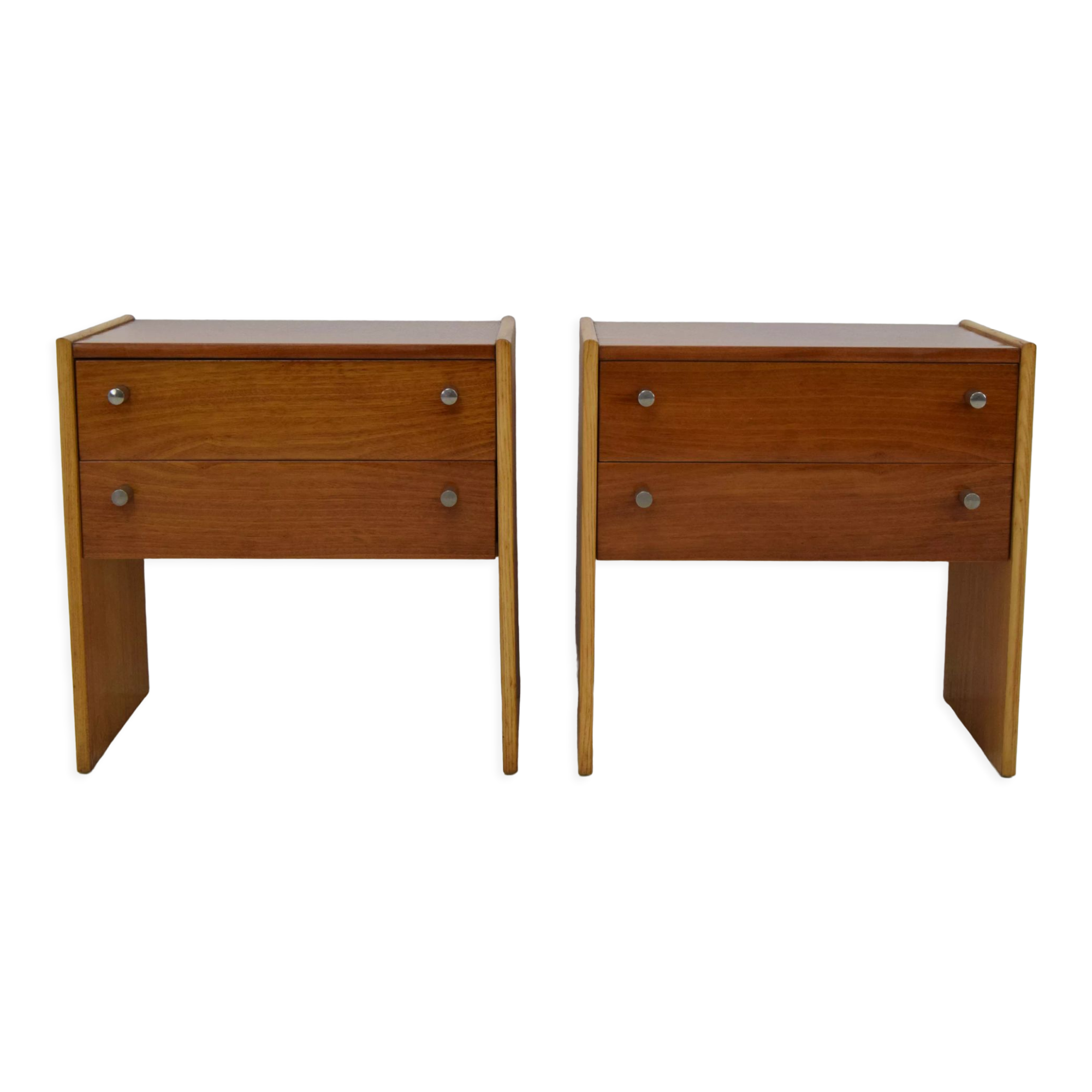 Pair of mid-century Bedside Tables,Bucovice,1970's.