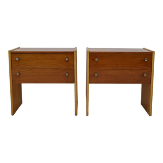 Paire de tables de chevet du milieu du siècle, Bucovice, années 1970