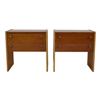 Pair of mid-century Bedside Tables,Bucovice,1970's.