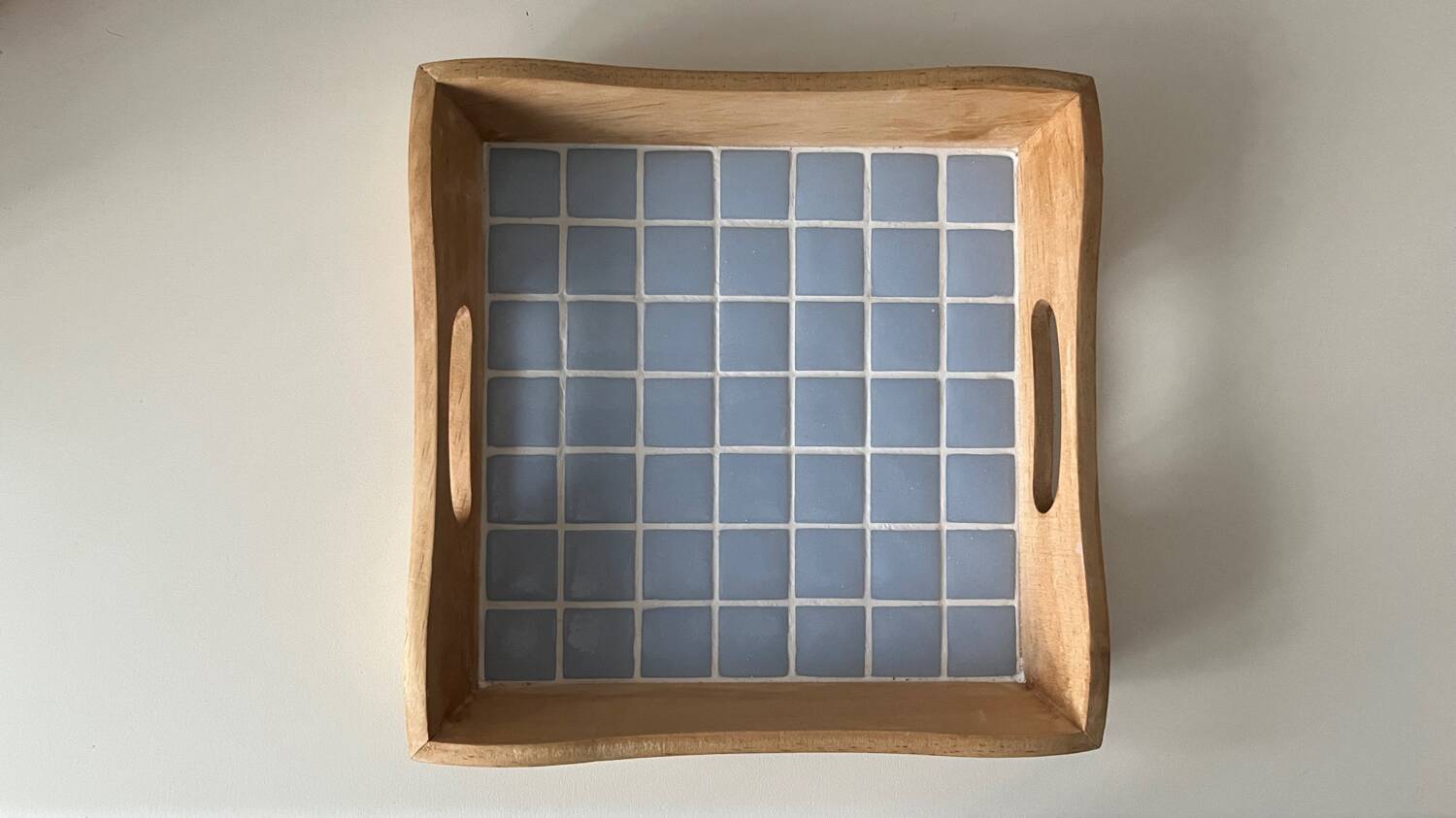 Artisanal blue tiled tray