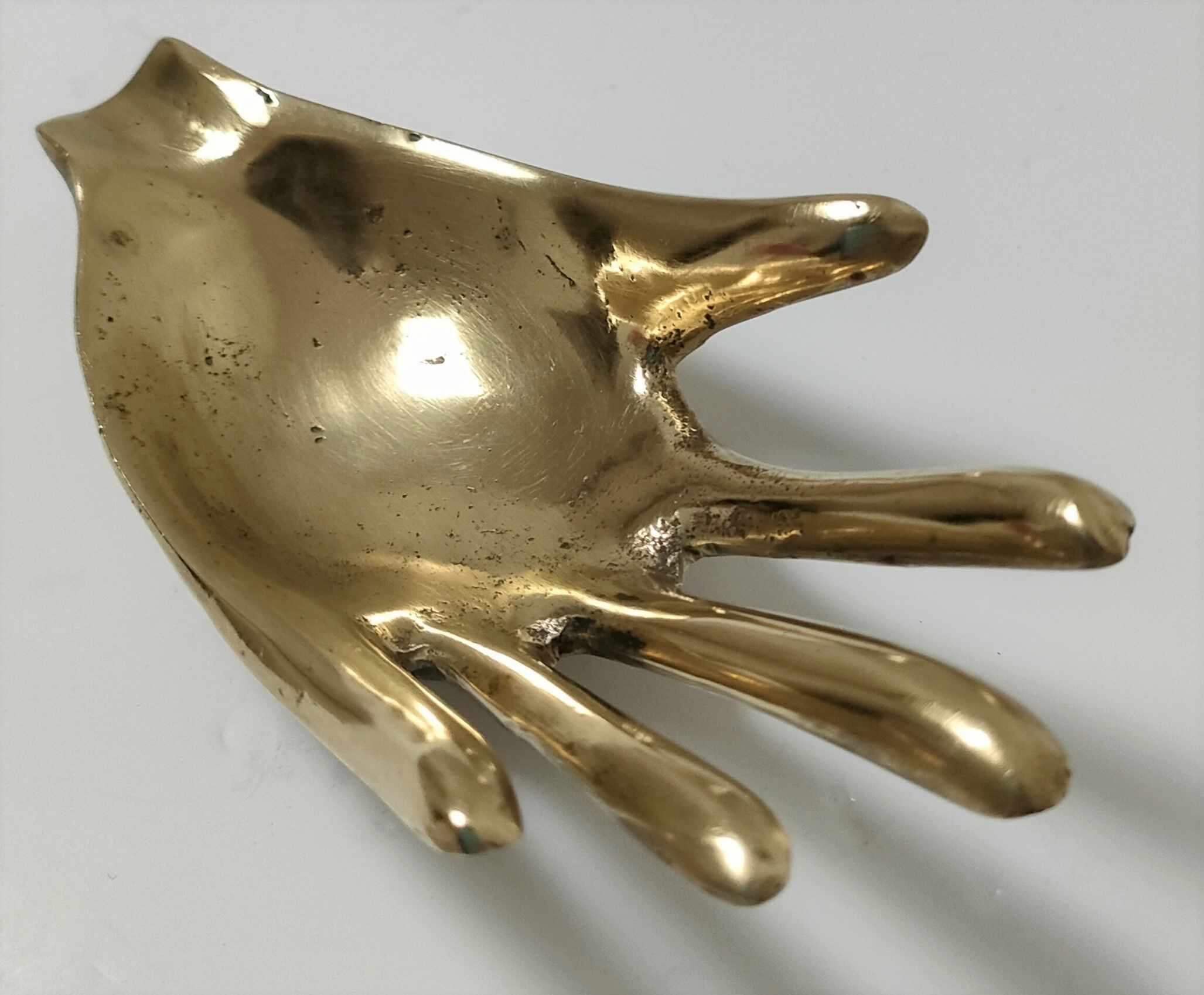 Hand bronze gilded ashtray design 70s