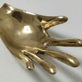 Hand bronze gilded ashtray design 70s