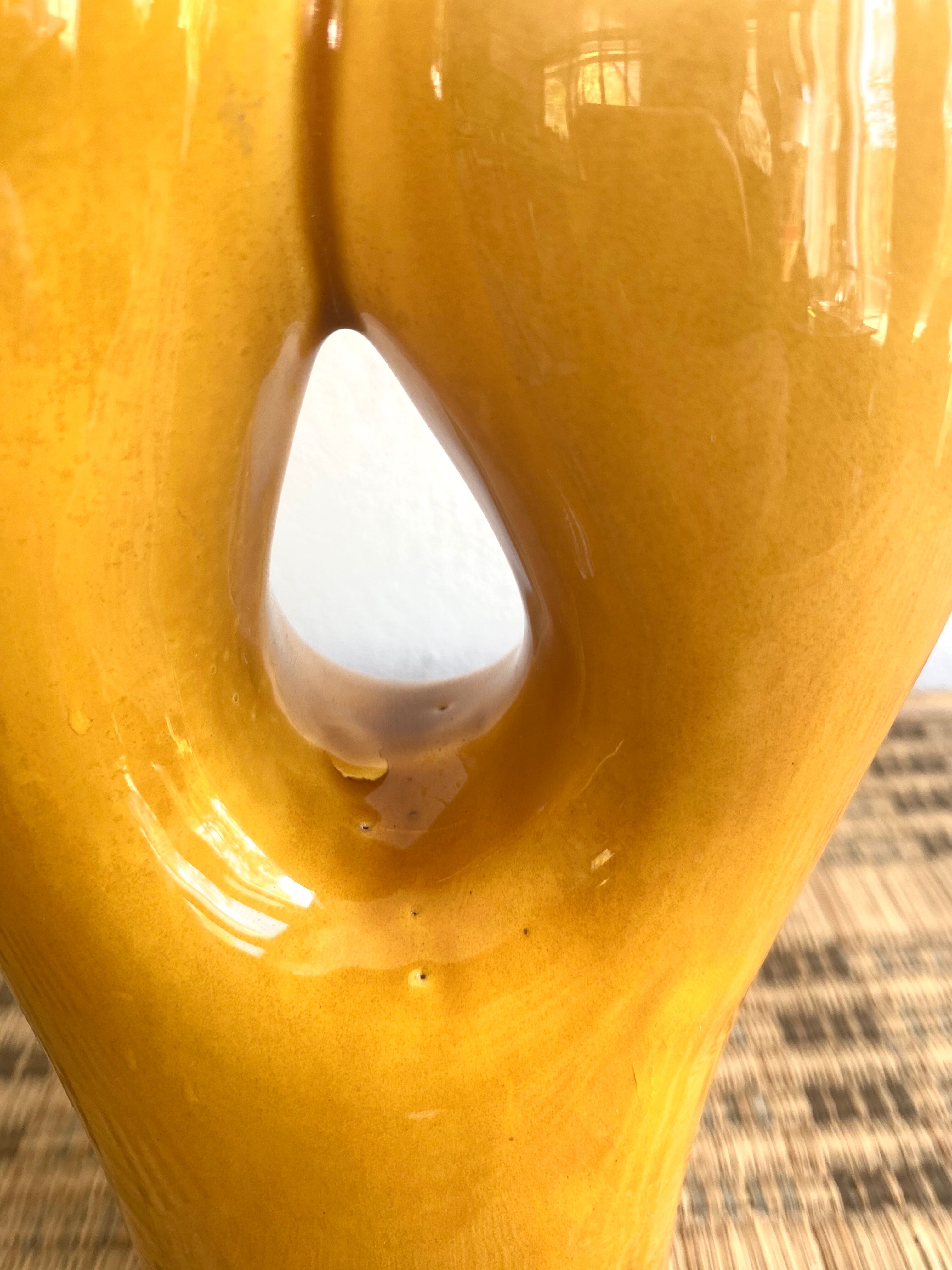 Glazed double ceramic vase