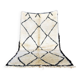 Tapis Berbère Beni Ouarain blanc 230 x 140 cm