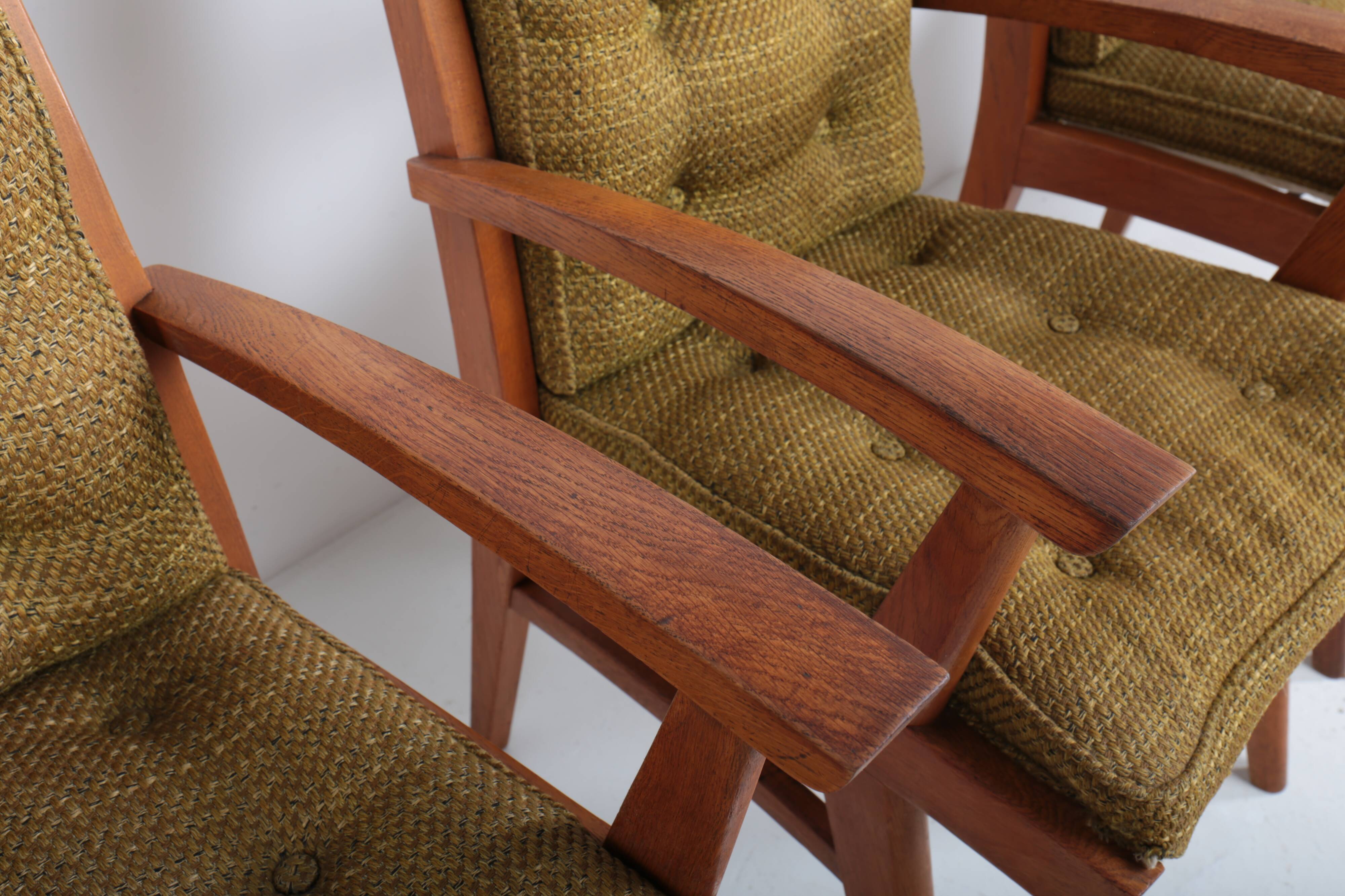 Set of 4 vintage Free-Span FS-116 armchairs, 50s