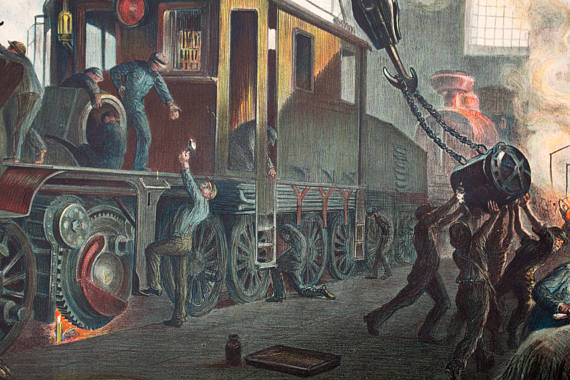 The first electric locomotive by L. Michalek, published by Jugend und Volk Vienna 1910