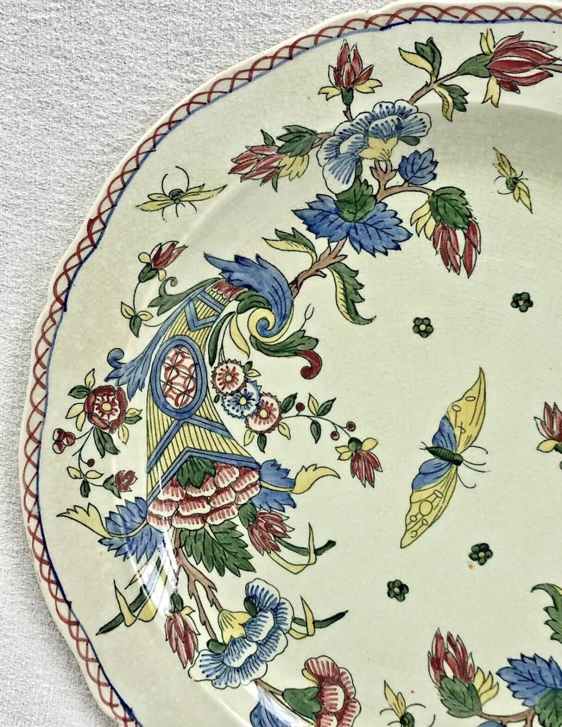 Round semi-hollow dish 31 cm Gien cornucopia XIX