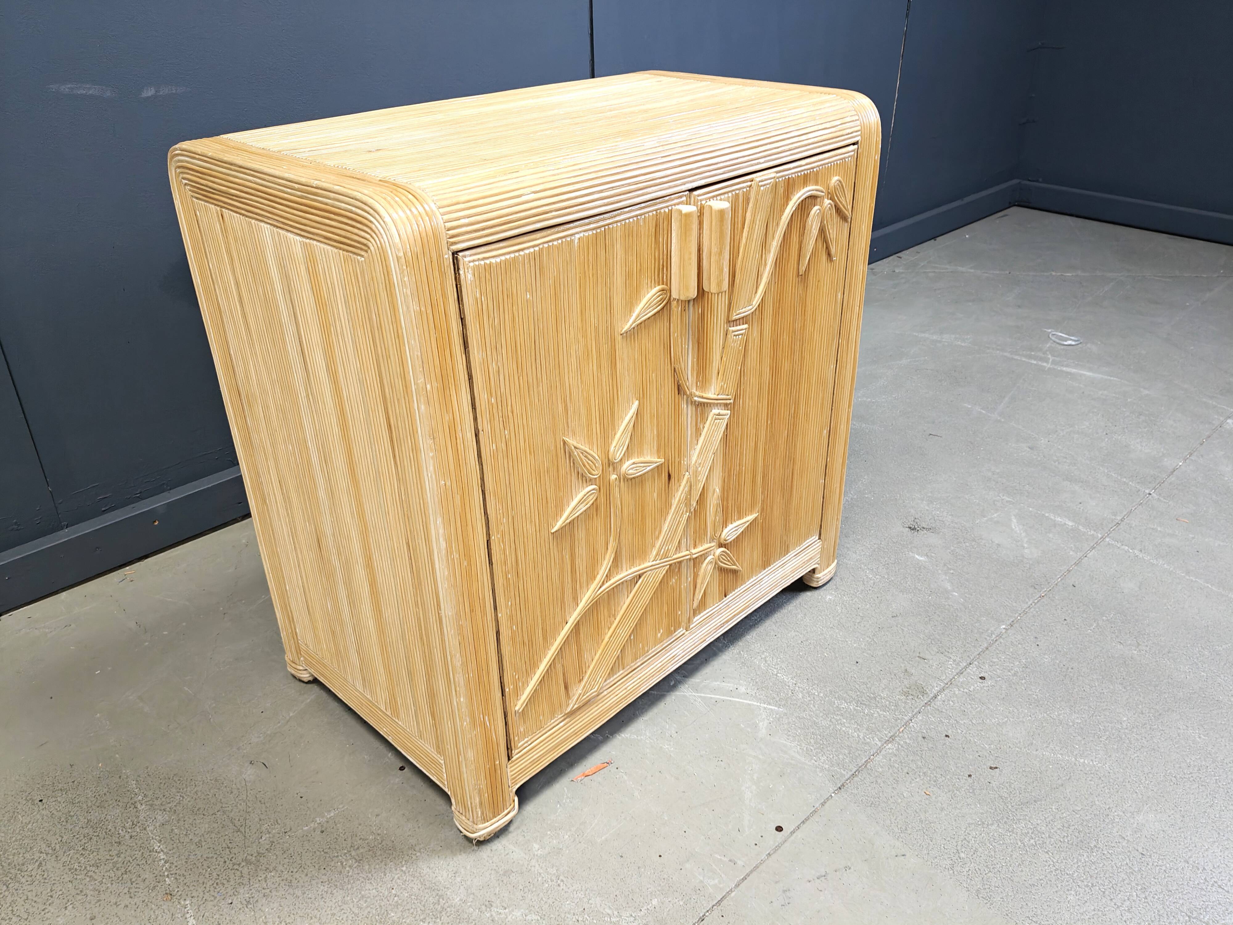 Vintage tropical split reed cabinet, 1970s