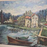 Painting with landscape