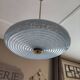 Art deco ceiling lamp in light blue clichy glass