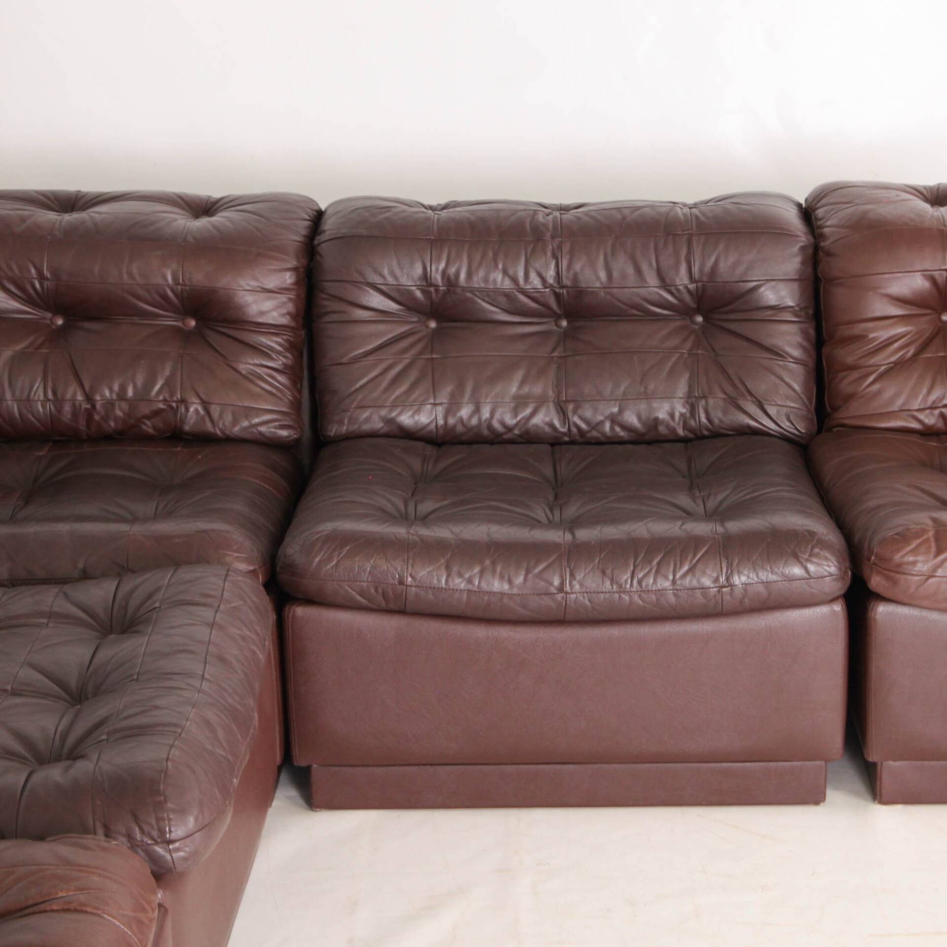Modular leather sofa