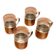 Vintage tea glasses RDA from East Germany by MUQ, Metallwarenfabrik Union Quedlinburg, set of 4.