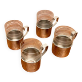 Verres à thé vintage RDA est-allemands de MUQ, Metallwarenfabrik Union Quedlinburg, lot de 4