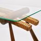 Mid-century side table by Max Kment, maple, cord, Austria, 1950s