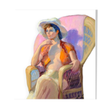 Tableau Huile Vintage Portrait De Femme Impressionniste 20ème Siècle