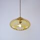 Mid-Century Brass and Light Gold/Yellow Pendant Lamp