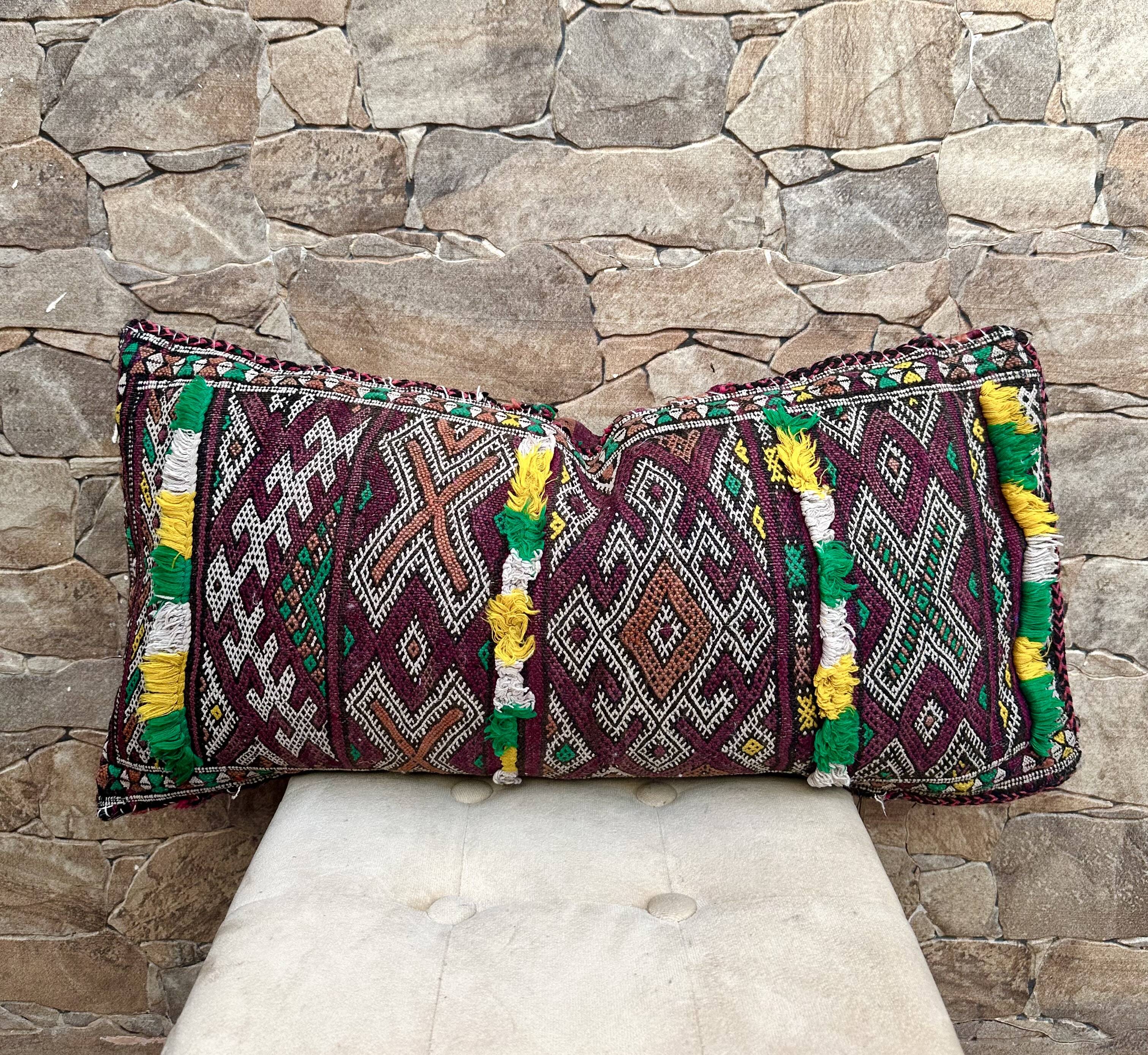 Berber Cushion, Vintage Moroccan Rug Cushion Cover, cushion