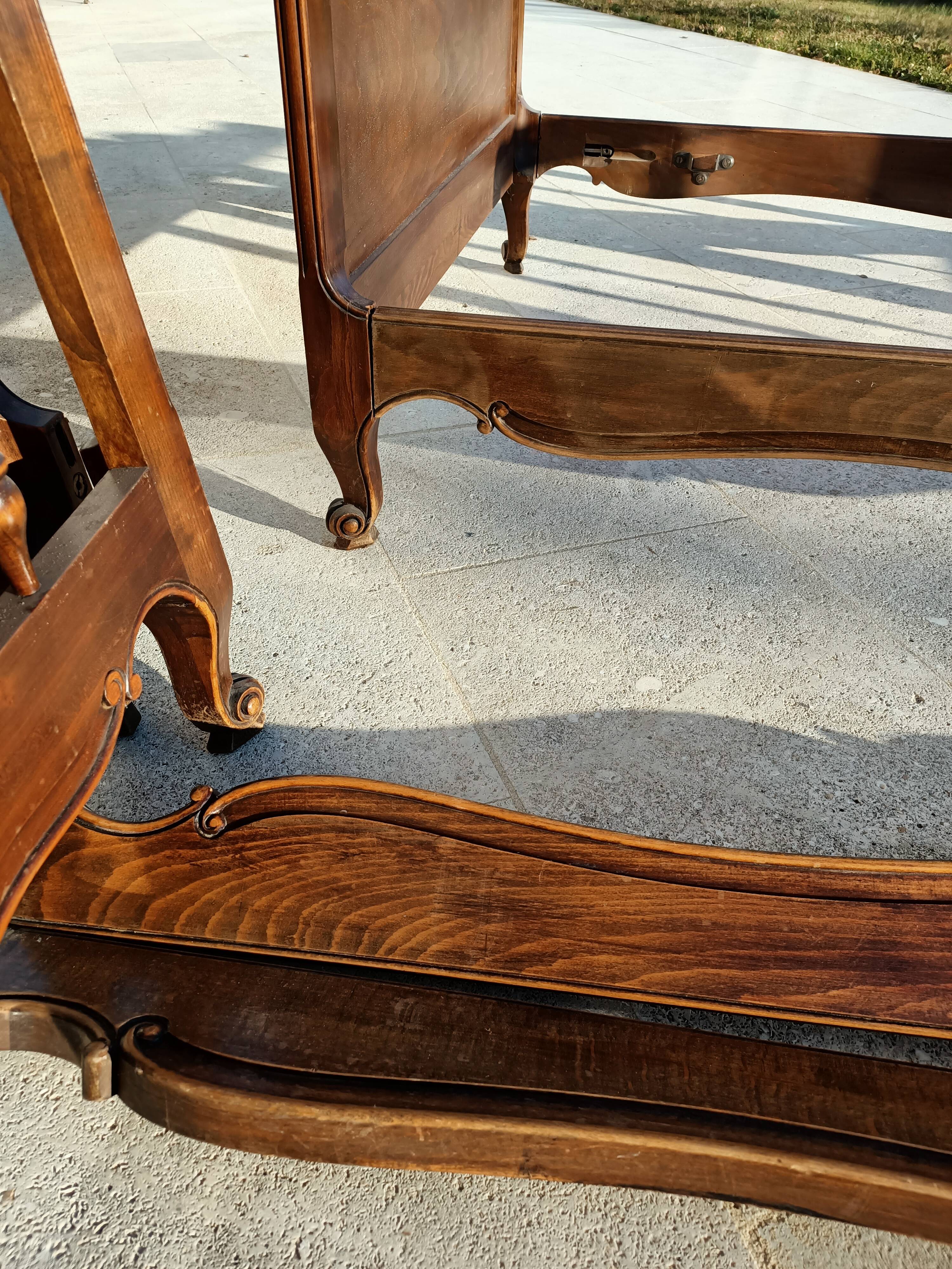 Pair of Provencal wooden bed year 40 from Dervieux