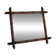 Old turned wood mirror, bamboo imitation.