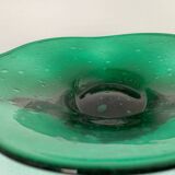 Green glass dish by Max Verboeket