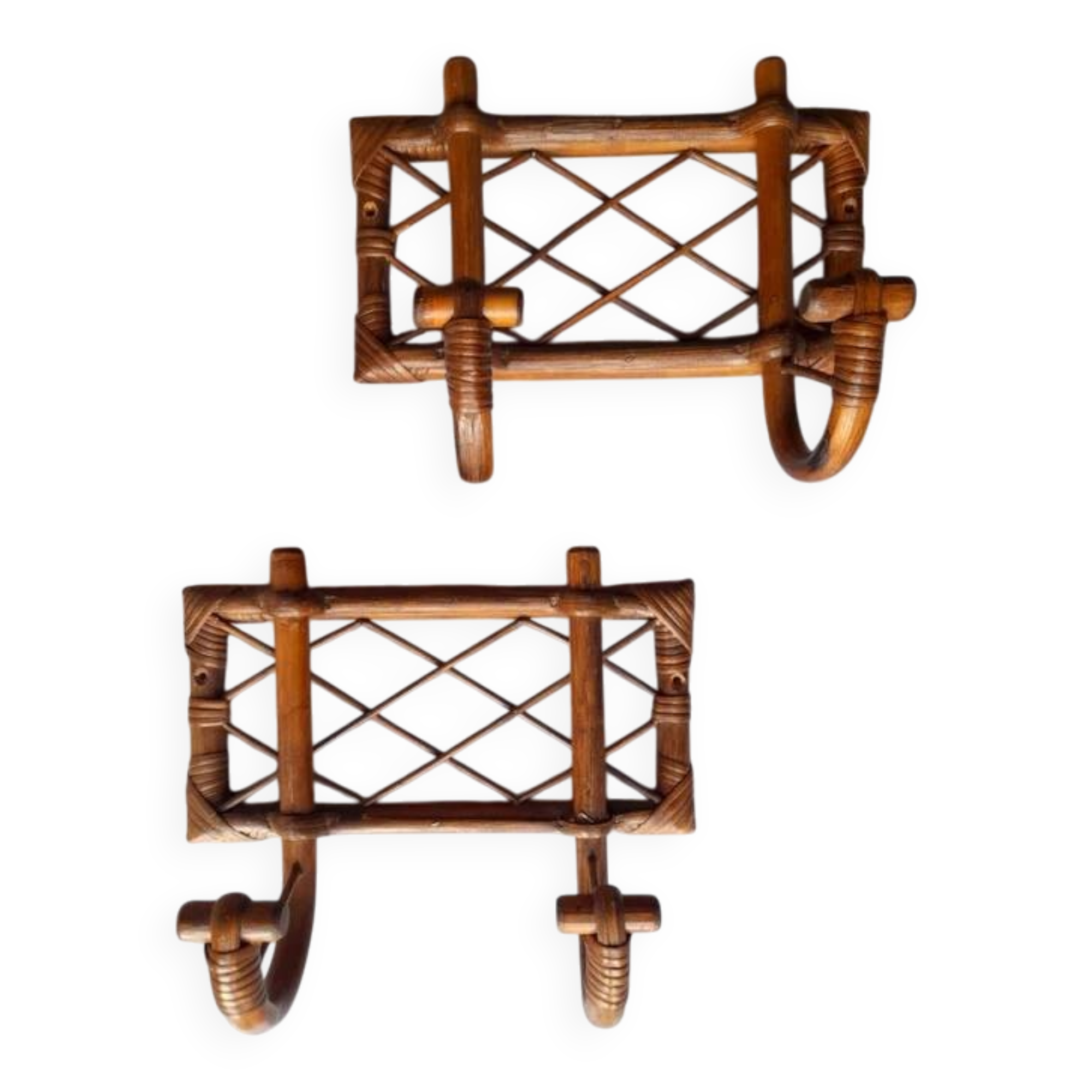 1960s rattan coat rack