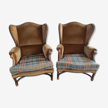 Lot de 2 fauteuils style Louis XIII