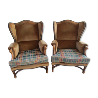 Lot de 2 fauteuils style Louis XIII