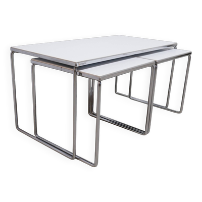 Ensemble de 3 tables d'appoint Brabantia, années 1960, Hollande